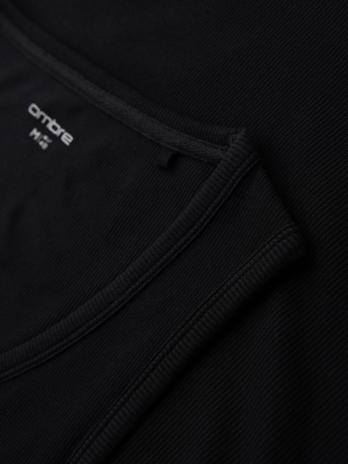 Bawełniana męska koszulka basic na ramiączkach – czarna V3 OM-TSBT-0239