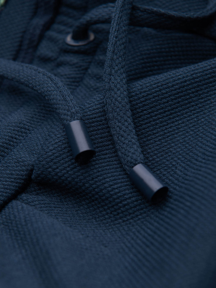 Dzianinowe szorty męskie z podwiniętymi nogawkami - granatowe V1 OM-SRCS-0107 