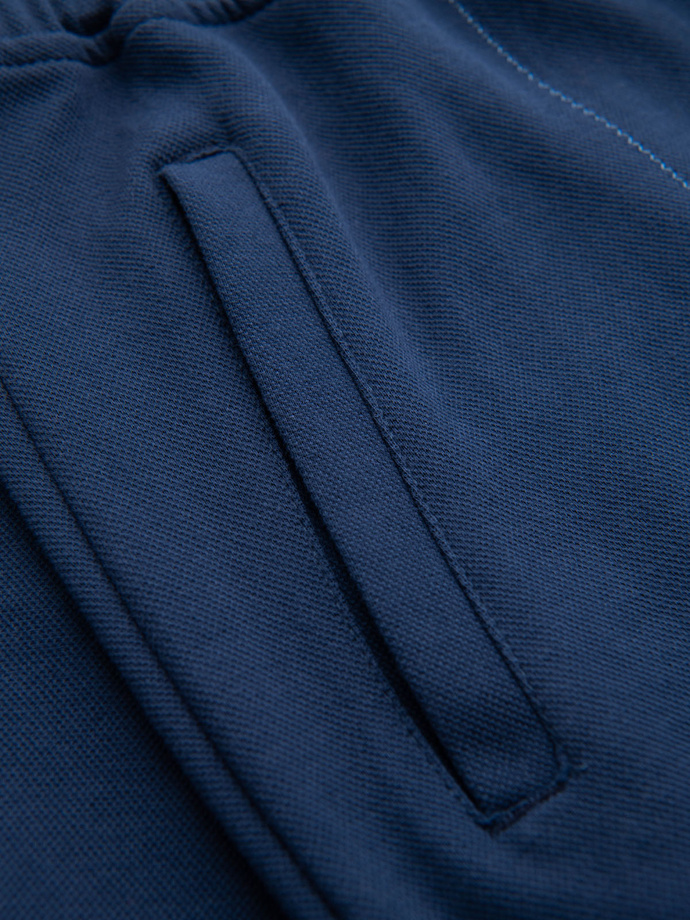 Spodnie męskie dresowe CARROT ze strukturalnej dzianiny - ciemnoniebieskie V5 OM-PASK-0143