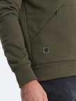 Bluza męska z kieszenią zapinaną na zamek - ciemnooliwkowa V4 B1349