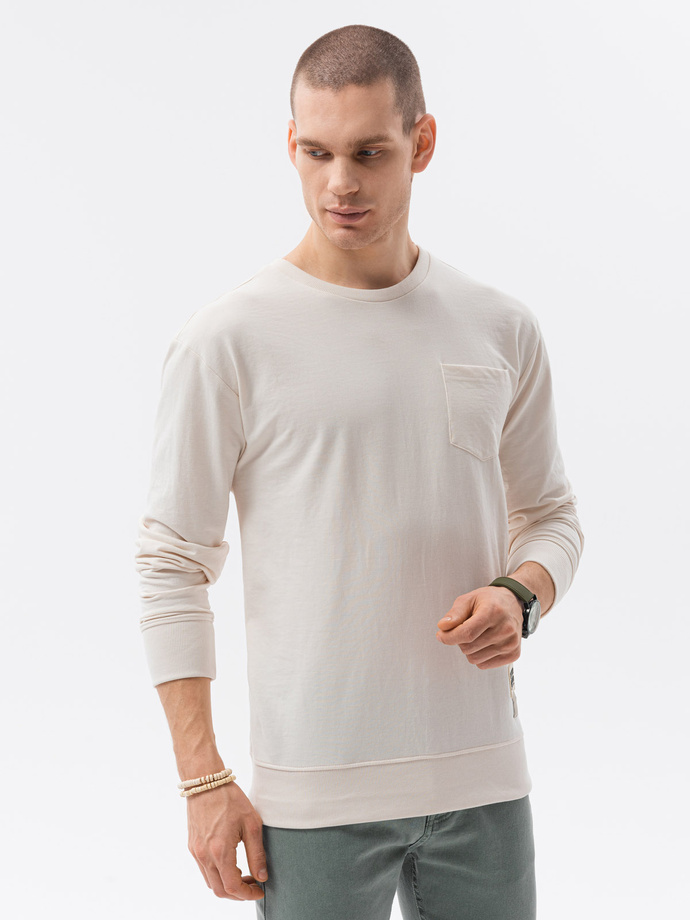 Bluza męska bez kaptura - ecru V2 B1149