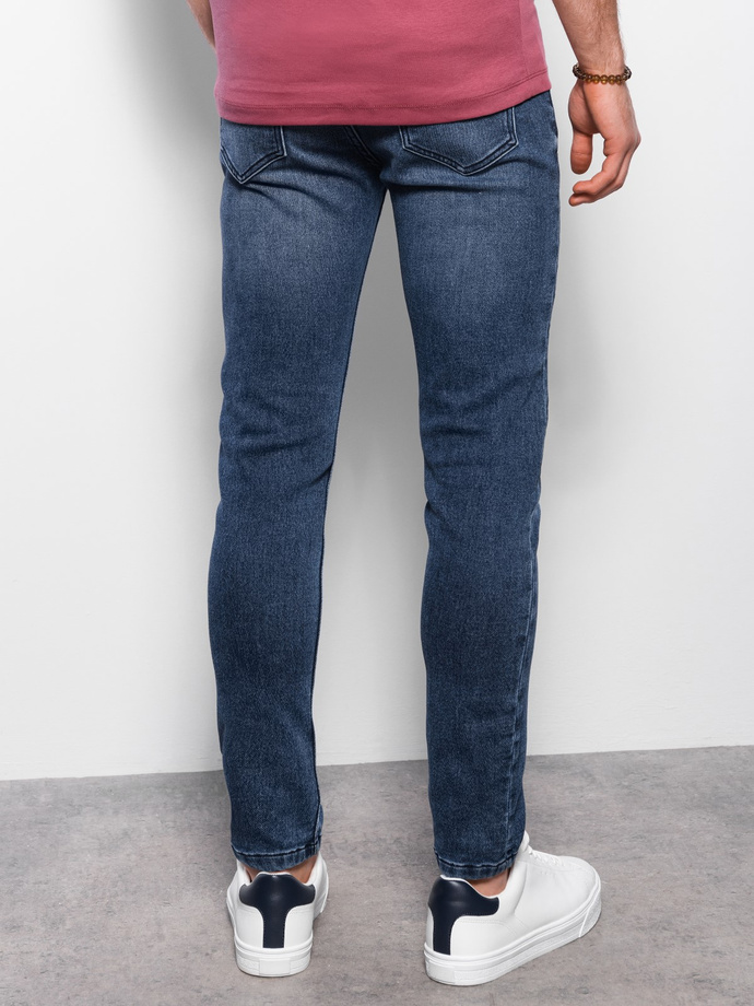 Spodnie męskie jeansowe SKINNY FIT -  granatowe V1 OM-PADP-0101