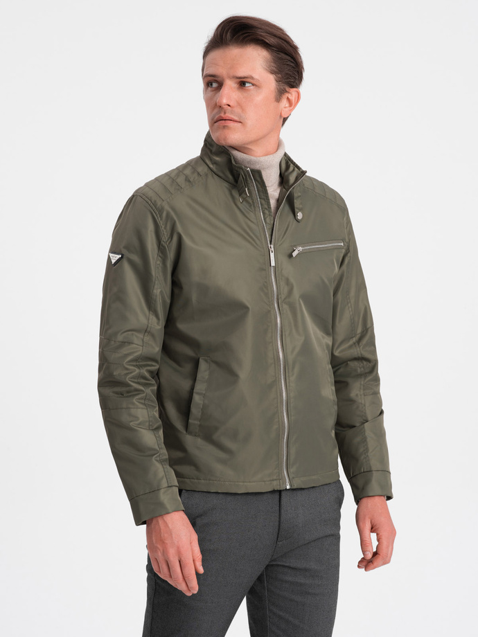 Kurtka męska biker - khaki V1 C605