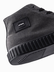Męskie buty trampki canvas z wysoką cholewką – czarne V1 OM-FOTH-0186