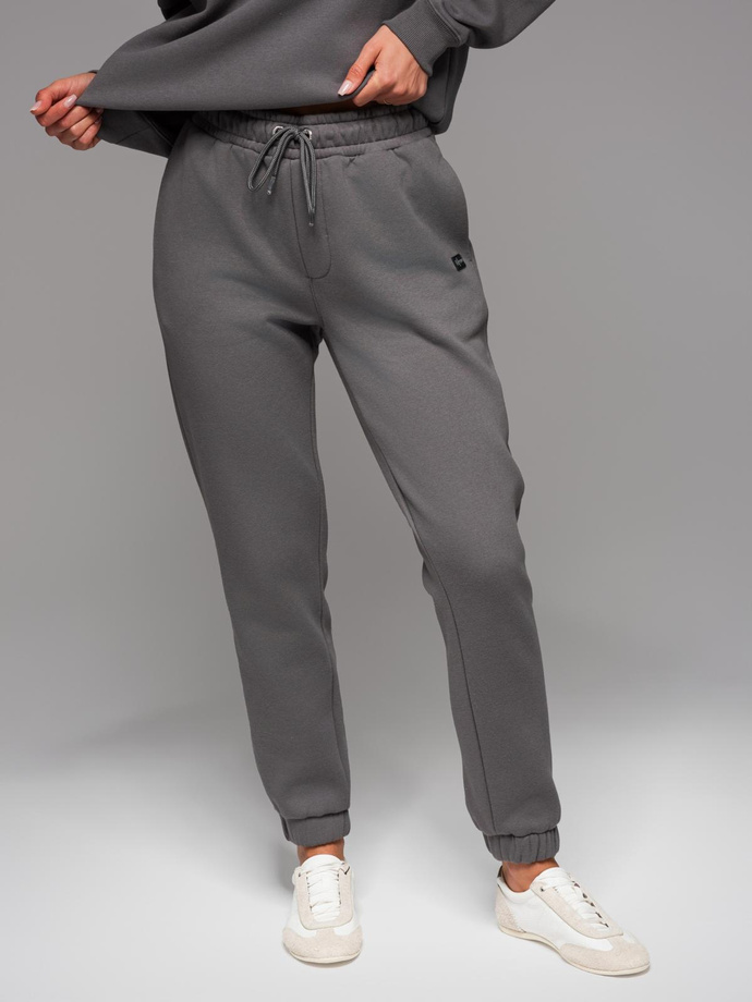 Klasyczne spodnie dresowe ze ściągaczami unisex– szare V18 OU-PSBC-0100