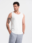 Męska bawełniana koszulka tank top BASIC – biała V1 OM-TSBT-0192