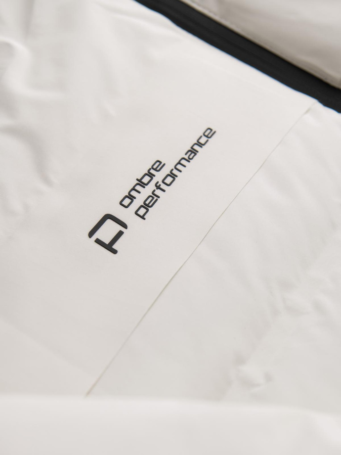 Zimowa kurtka męska z odpinanym kapturem - kremowa V2 OM-JAHP-0150