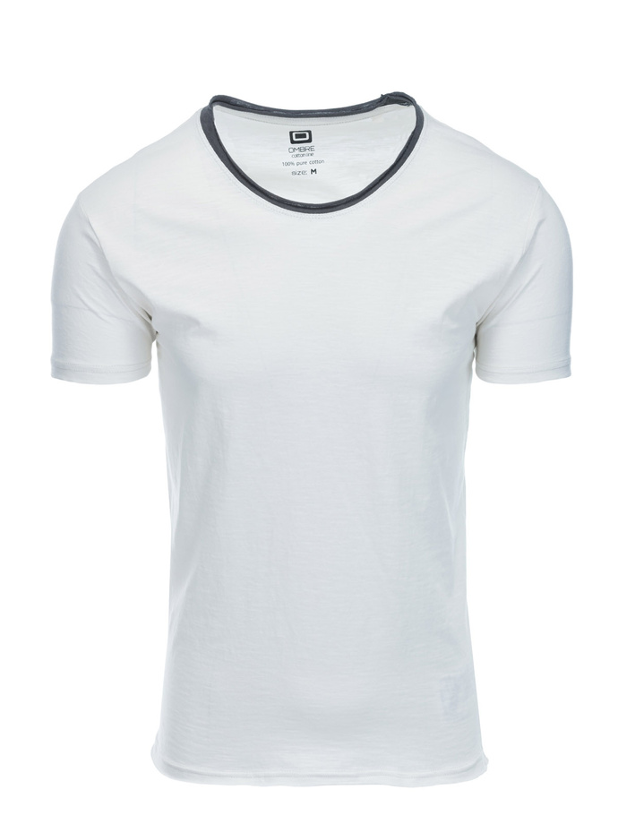 T-shirt męski bawełniany - ecru V6 S1385