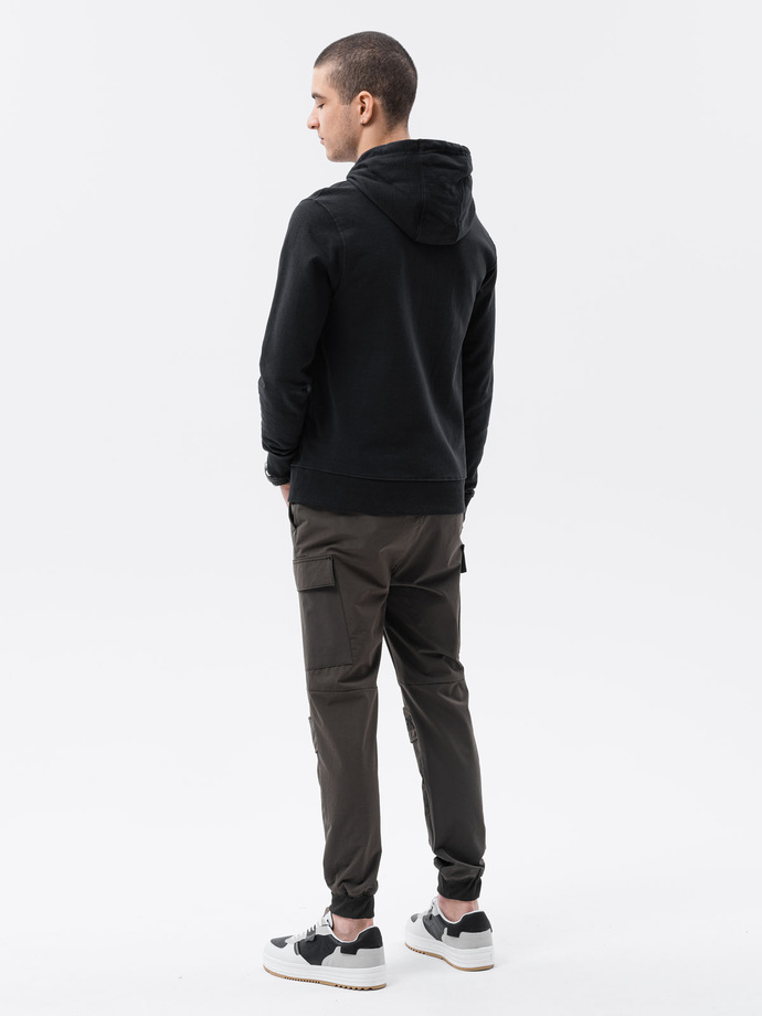 Bluza męska kangurka z kapturem - czarna V2 B1147
