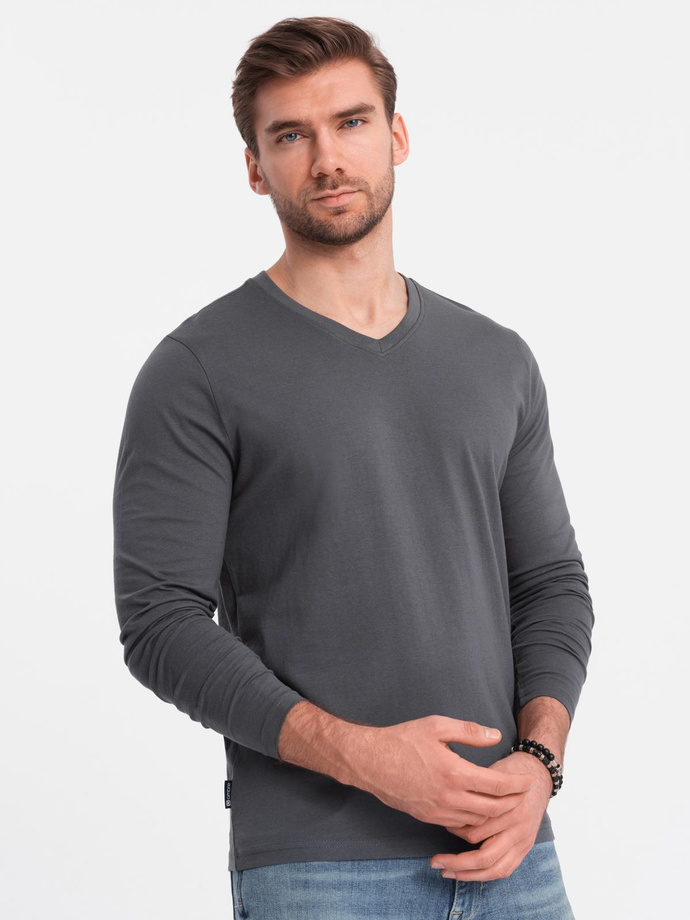Zestaw longsleeve męski V-NECK - mix 2-pak V1 Z41