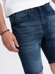 Krótkie spodenki męskie jeansowe - ciemnoniebieskie V3  OM-SRDS-0113