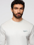 Longsleeve męski bawełniany z okrągłym dekoltem - biały V3 OM-LSPT-0136
