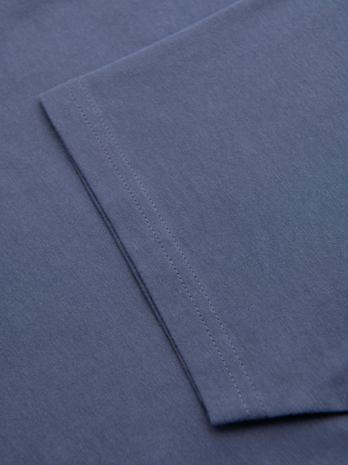 T-shirt męski klasyczny bawełniany BASIC - niebieski denim V7 OM-TSBS-0236