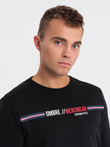 Longsleeve męski z nadrukiem - czarny V1 OM-LSPT-0119