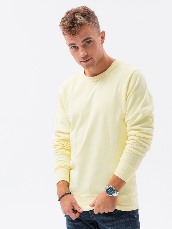 Bluza męska bez kaptura bawełniana - żółta V1 B1146