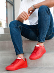 Klasyczne męskie buty sportowe - czerwone T383