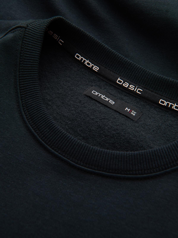 Nierozpinana męska dresowa bluza BASIC – czarna V9 OM-SSBN-0159