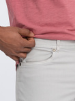 Spodnie męskie chino o dopasowanym kroju - szare V2 OM-PACP-0151