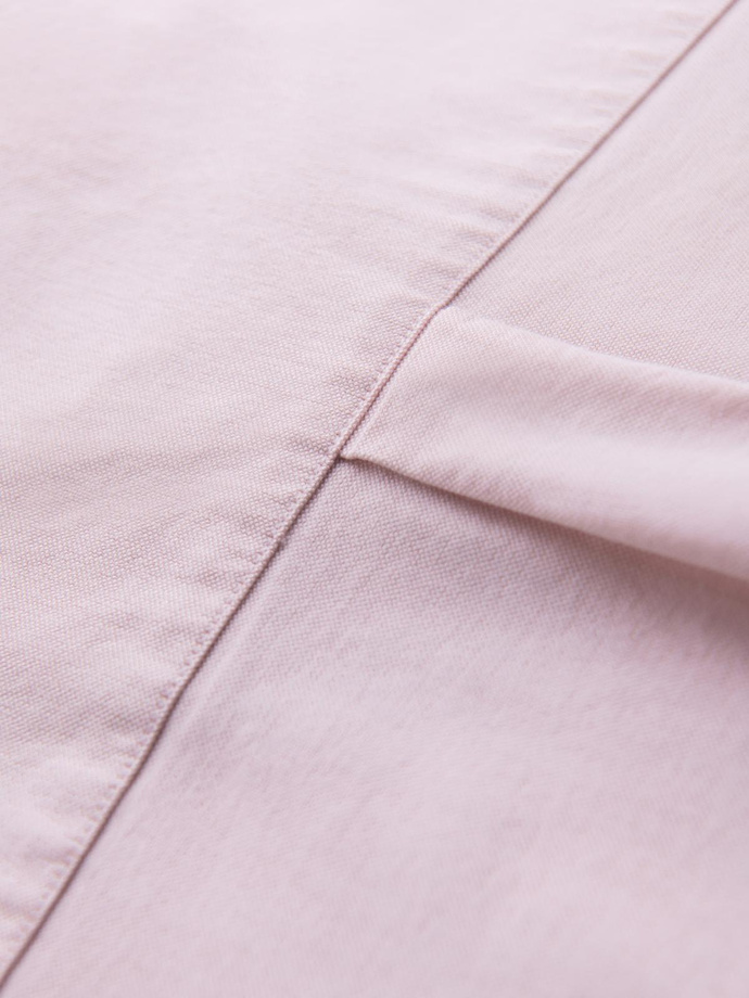 Bawełniana pastelowa męska koszula typu oxford – jasnoróżowa V1 OM-SHOS-0183