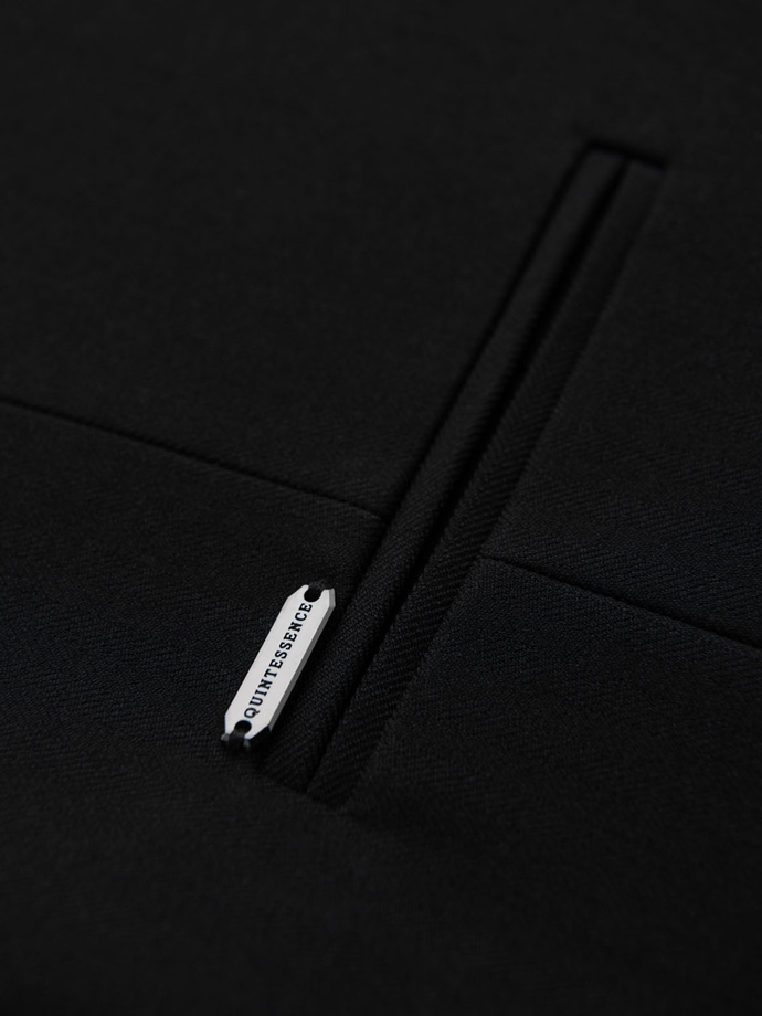 Elegancka męska kamizelka w jodełkę SLIM FIT - czarna V3 OM-BLZV-0143