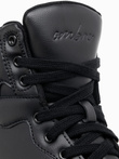 Męskie buty sneakersy z wysoką cholewką – czarne V6 OM-FOSH-0139