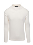 Sweter męski z półgolfem o gładkiej strukturze - ecru V4 E178