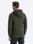 Bluza męska rozpinana z kapturem - khaki V1 OM-SSZP-0124
