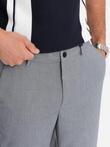 Spodnie męskie chino REGULAR FIT z gumką w pasie – szare V2 OM-PACP-0157