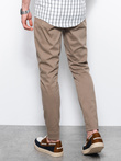 Spodnie męskie chinosy SLIM FIT - ciemnobeżowe V9 P1059