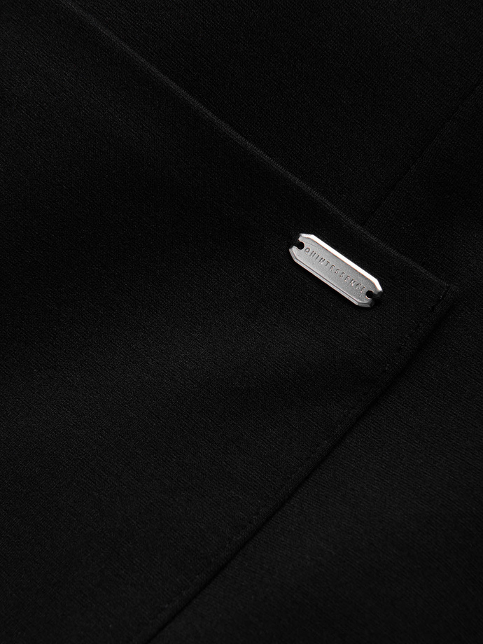 Marynarka męska z naszywanymi kieszeniami - czarna V5 OM-BLZB-0127