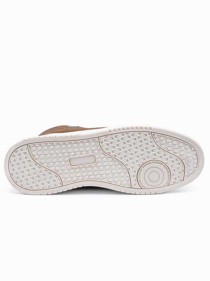 Buty męskie sneakersy za kostkę - brązowe V1 T418