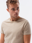 T-shirt męski bawełniany BASIC - piaskowy V11 S1370