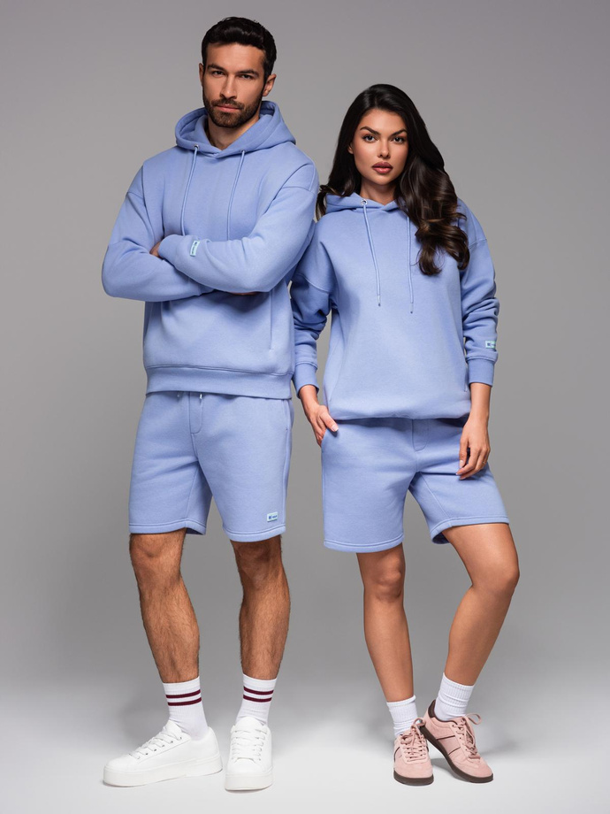 Dresowa bluza unisex z kapturem i kieszeniami – lawendowa V9 OU-SNBC-0105