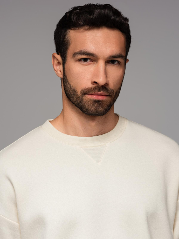 Komplet dresowy UNISEX bluza + szorty - kremowy V2 Z108