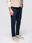 Spodnie męskie jeansowe z przetarciami REGULAR FIT - ciemnoniebieskie V4 OM-PADP-0241