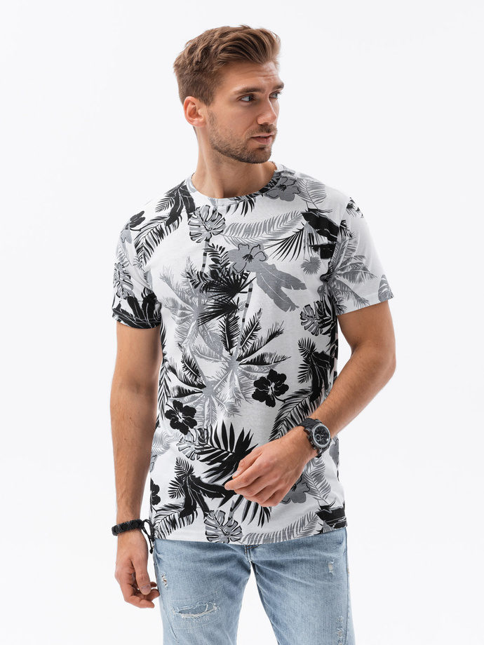 T-shirt męski z nadrukiem - czarny S1297