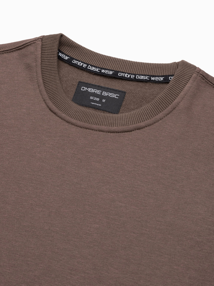 Bluza męska bez kaptura BASIC - kawowa V16 B978