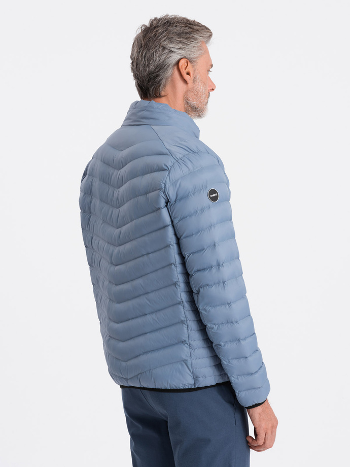 Kurtka męska pikowana - jasnoniebieska V8 C528