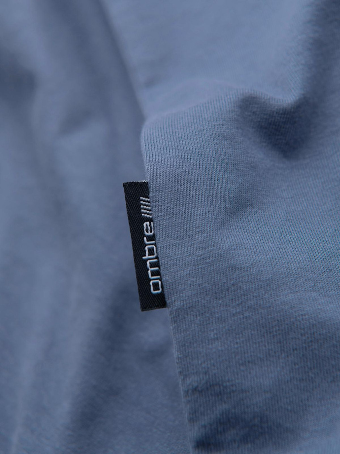 T-shirt męski klasyczny bawełniany BASIC - niebieski denim V7 OM-TSBS-0236
