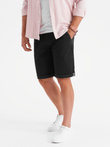 Klasyczne męskie szorty chino z podwiniętą nogawką - czarne V9 OM-SRCS-0197