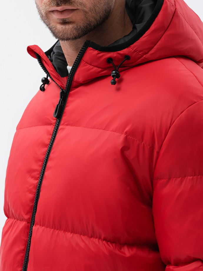 Kurtka męska puffer - czerwona V3 C533