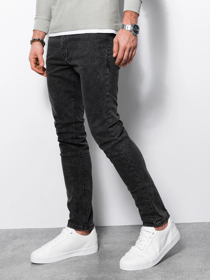 Spodnie męskie jeansowe SKINNY FIT - czarne V6 P1062