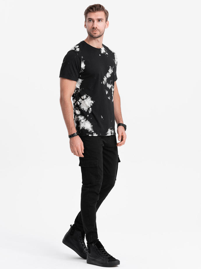 T-shirt męski bawełniany - czarny V1 S1626