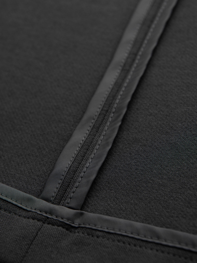 Męska marynarka SLIM z dzianiny o subtelnej strukturze – grafitowa V1 OM-BLZB-0101