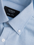 Klasyczna bawełniana męska koszula Oxford REGULAR – niebieska V2 OM-SHOS-0114
