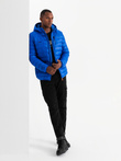 Kurtka męska pikowana z kapturem - niebieska V1 C549