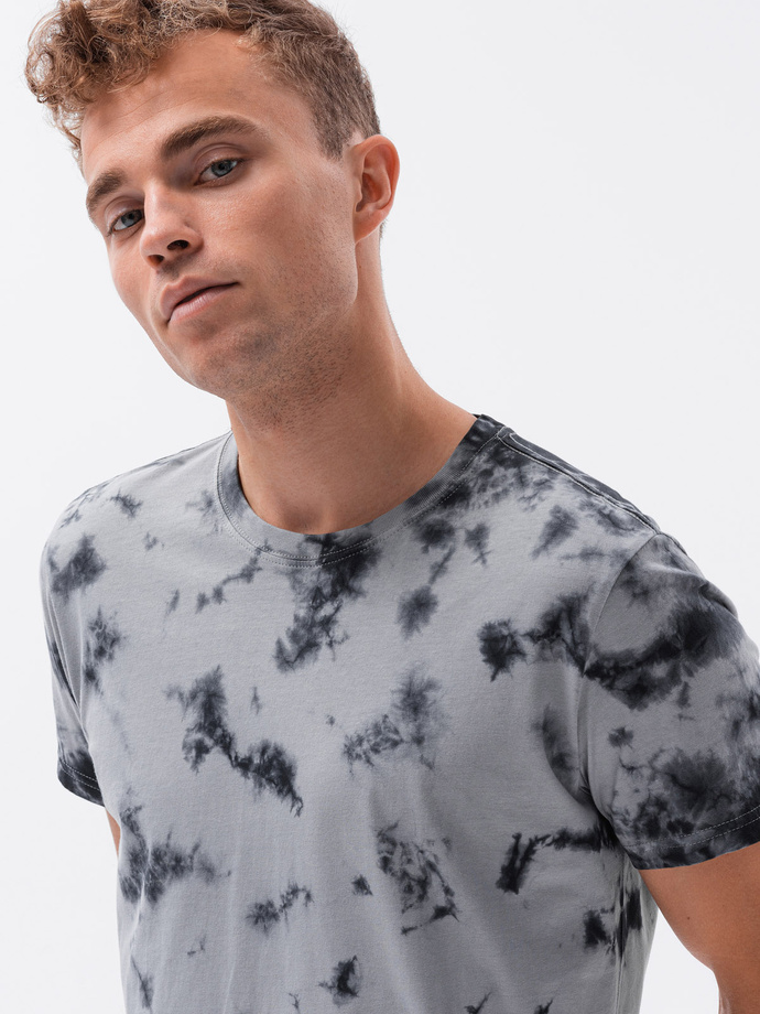 T-shirt męski bawełniany TIE DYE - szary V1 S1620