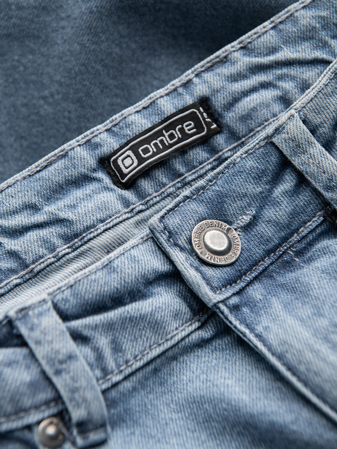 Spodnie męskie jeansowe SLIM FIT - jasnoniebieskie V2 OM-PADP-0110