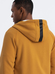 Bluza męska rozpinana z kapturem - musztardowa V7 OM-SSZP-0124