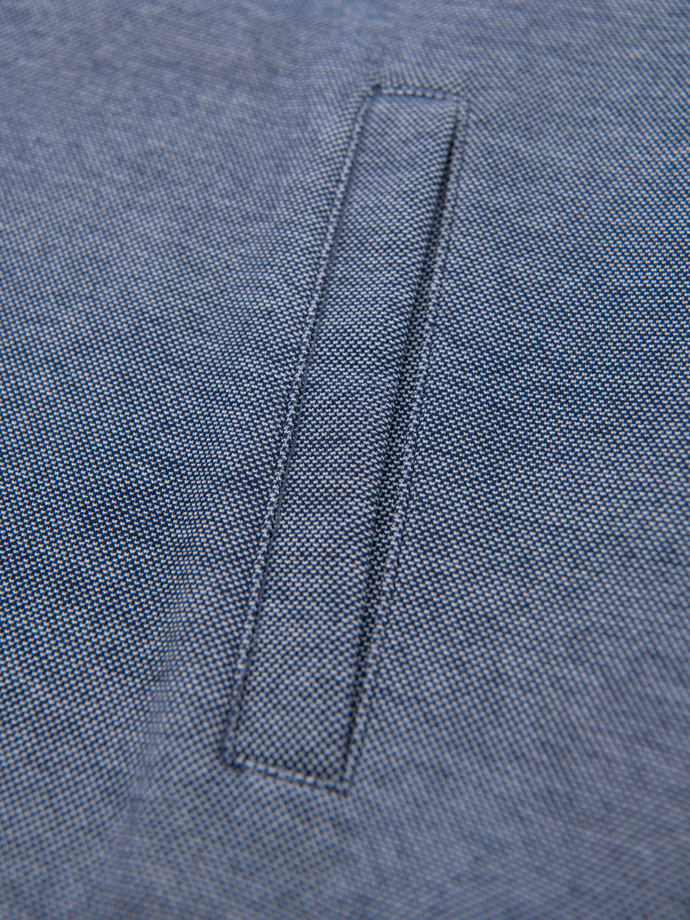 Bluza męska bomberka z dzianiny pique – granatowa V2 OM-SSZP-0238